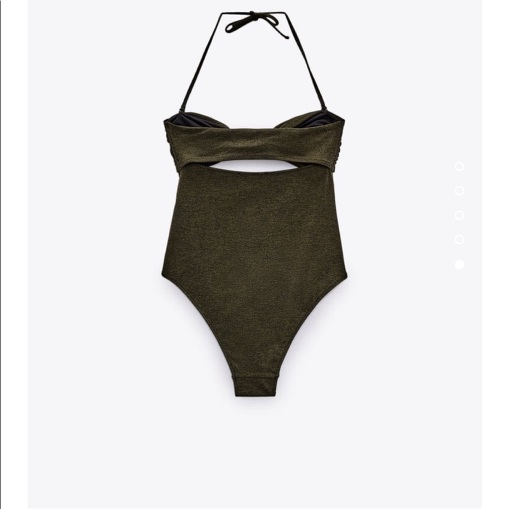 Dark green knotted swim suit one piece Zara - Picture 5 of 10